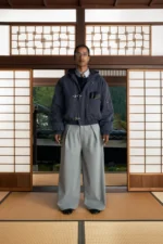 Shinzo Brand Shige 15oz Navy Canvas Clasp Bomber Jacket